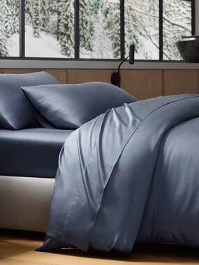 Queen size Duvet Cover - Cozy Earth - Pacific Blue - Bamboo